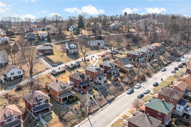 drone / aerial view with a residential view