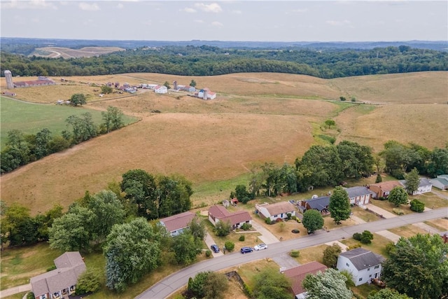 aerial view with a rural view