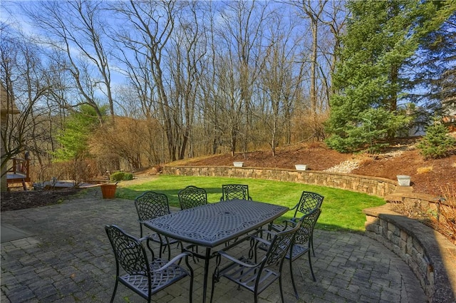 view of patio featuring outdoor dining space