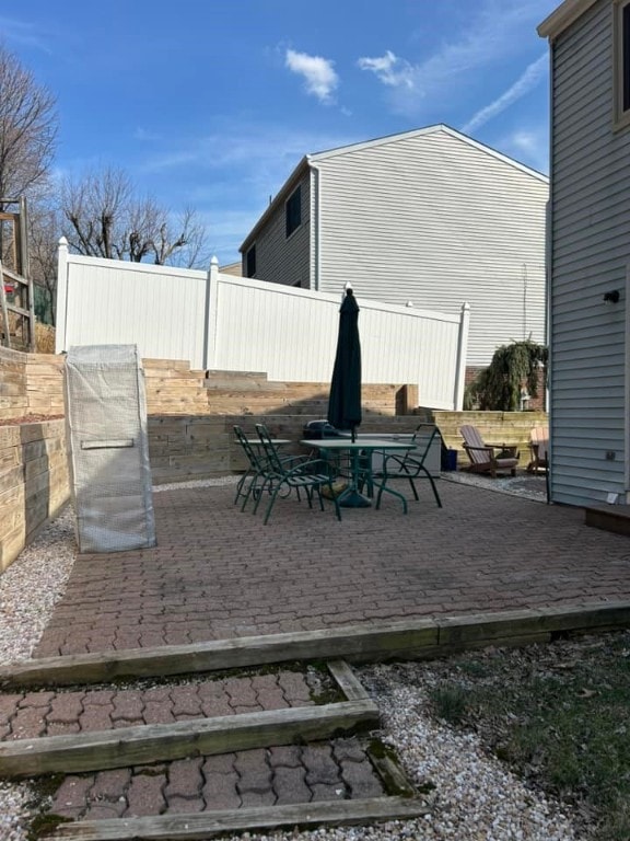 view of patio with fence