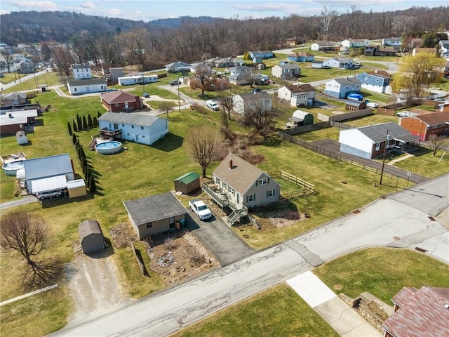 aerial view with a residential view