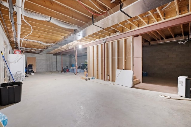 view of unfinished below grade area