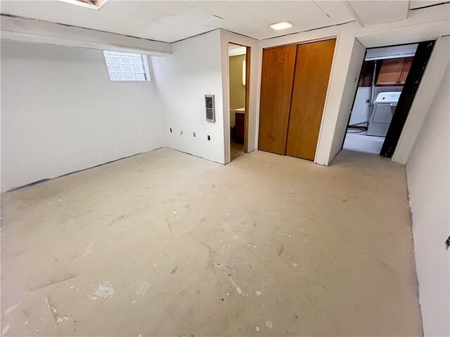 below grade area with washer / dryer
