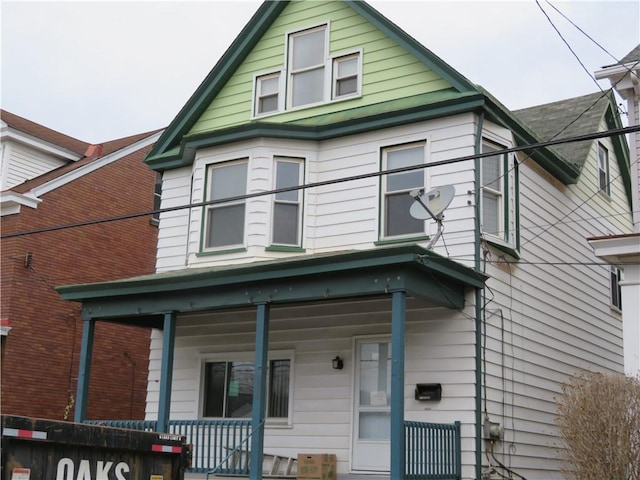 view of front of home featuring covered porch