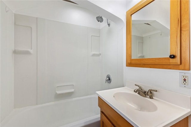 full bath with vanity and shower / tub combination