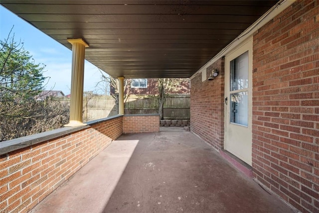 view of patio with fence