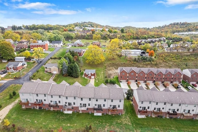 drone / aerial view with a residential view