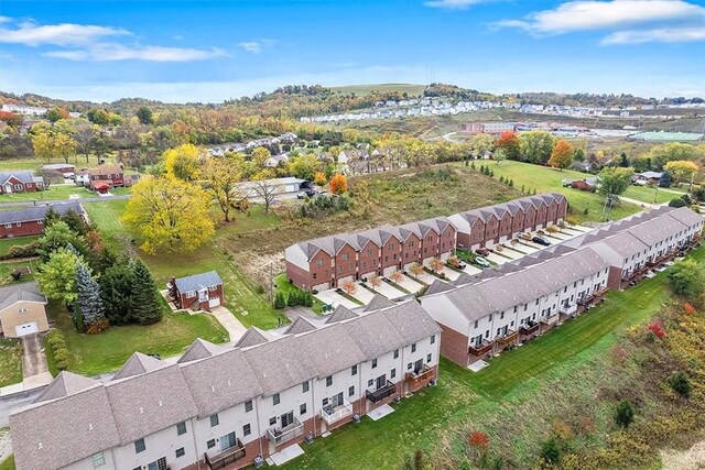 aerial view with a residential view