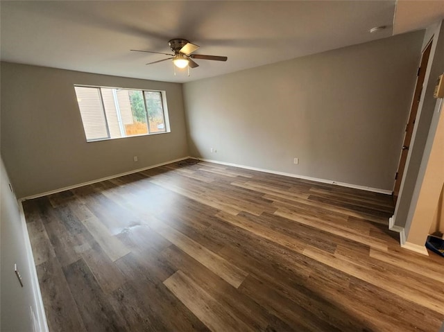 60 Broadhead Ave, Crafton, PA 15205 - unfurnished bedroom featuring a ceiling fan, baseboards, and dark wood-style flooring