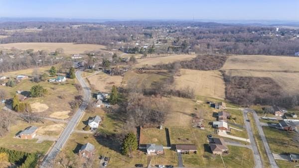 bird's eye view featuring a rural view