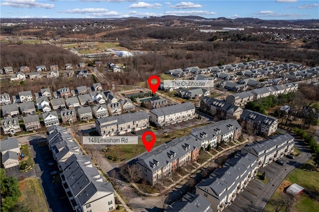 aerial view with a residential view