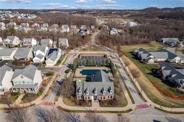 drone / aerial view with a residential view