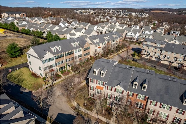 aerial view featuring a residential view