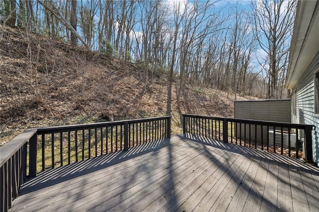 deck featuring an outbuilding