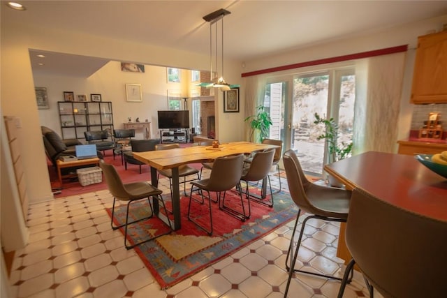 dining room with light floors