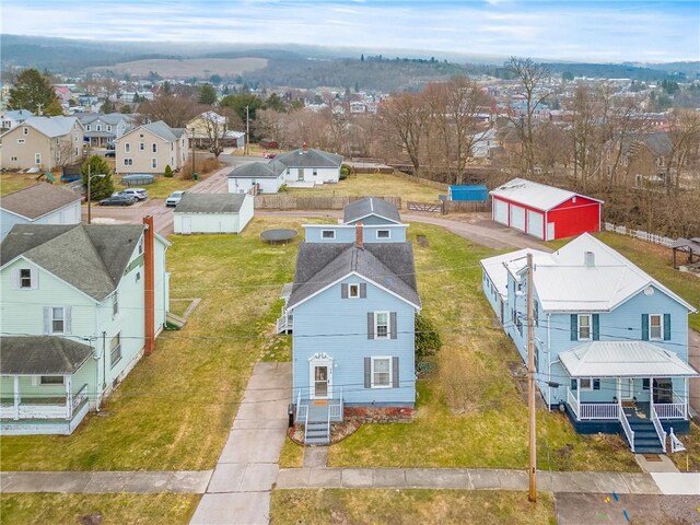 aerial view featuring a residential view