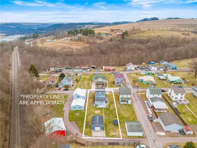 drone / aerial view with a residential view