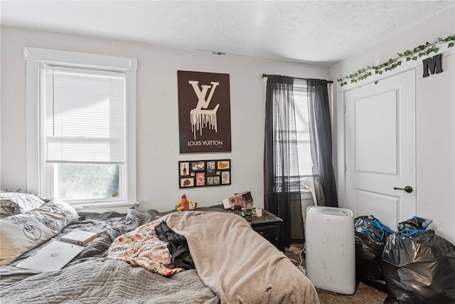 bedroom with a textured ceiling