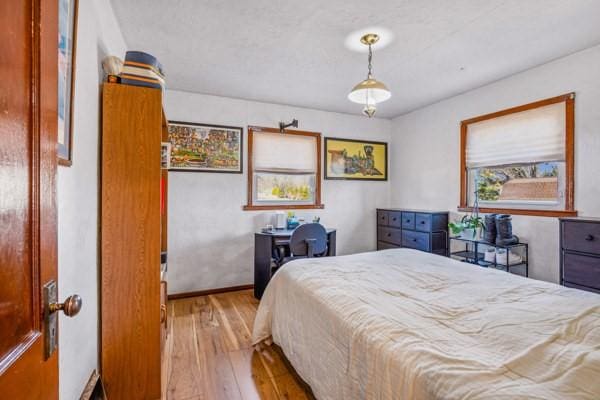 bedroom featuring hardwood / wood-style flooring