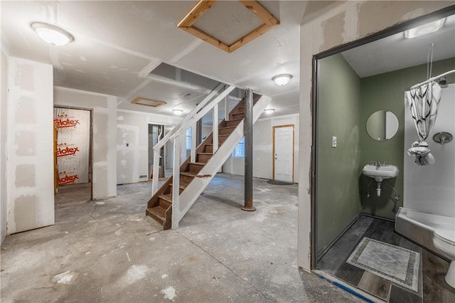 3361 Portola Ave, Observatory Hill, PA 15214 - below grade area with stairway and a sink