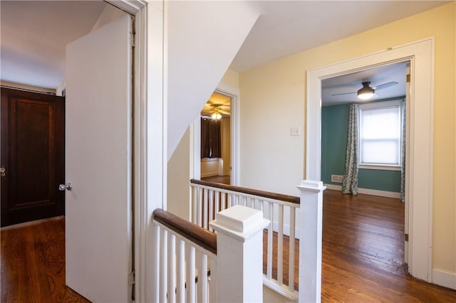 3361 Portola Ave, Observatory Hill, PA 15214 - hallway featuring an upstairs landing and wood finished floors