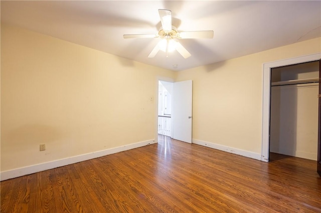 3361 Portola Ave, Observatory Hill, PA 15214 - unfurnished bedroom with wood finished floors, a closet, and ceiling fan