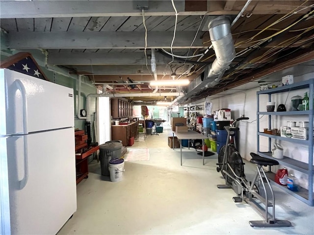 310 Church St, Harrisville Boro, PA 16038 - unfinished below grade area featuring freestanding refrigerator