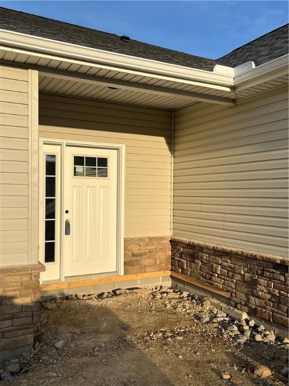 330 Cherokee Dr, Chippewa Twp, PA 15010 - property entrance featuring roof with shingles