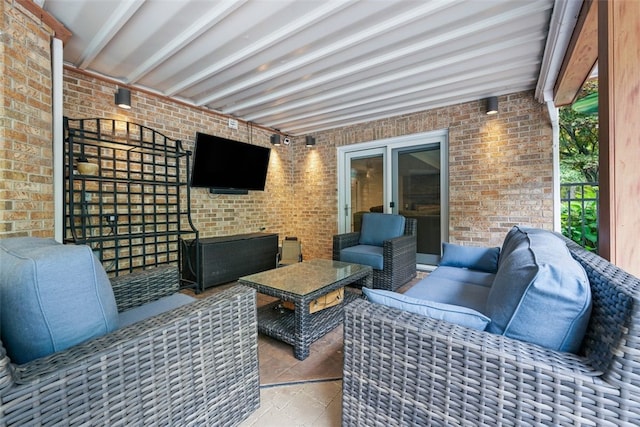 view of patio with an outdoor hangout area