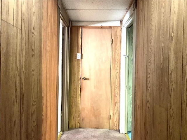 406 Peach St, City Of But Ne, PA 16001 - hall featuring carpet flooring and wood walls