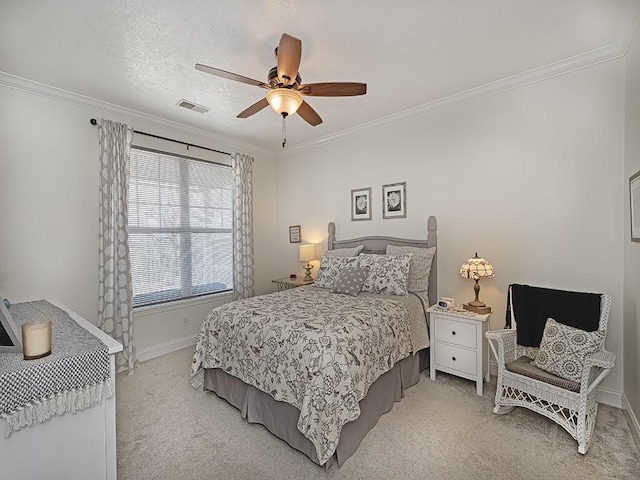 232 Adams Pointe Blvd Unit 6, Adams Twp, PA 16046 - bedroom featuring light colored carpet, ornamental molding, baseboards, and ceiling fan