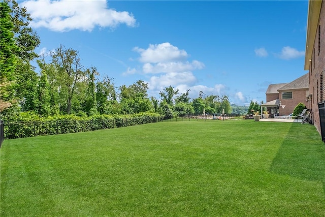 view of yard with fence