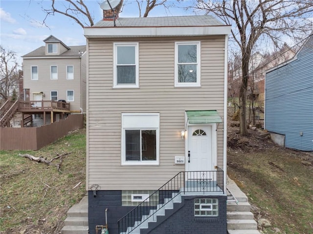5021 Broad St, Garfield, PA 15224 - view of front of property featuring a chimney