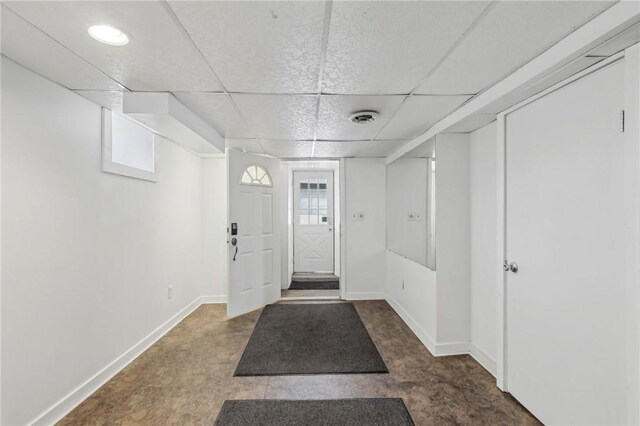 621 Butler St, Etna, PA 15223 - foyer entrance featuring visible vents, baseboards, and a drop ceiling