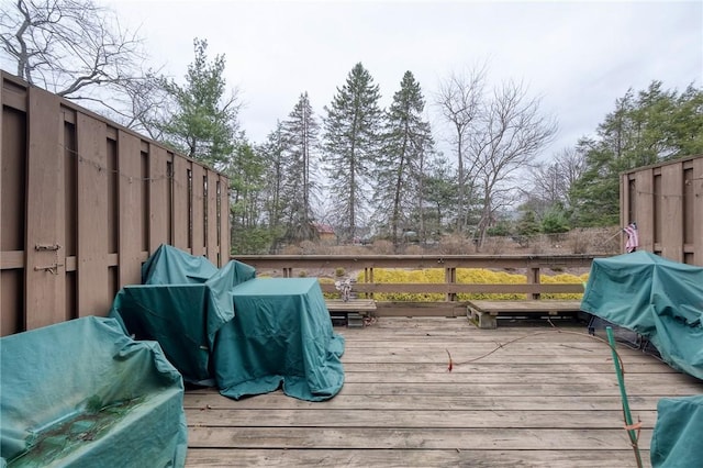 deck with a grill