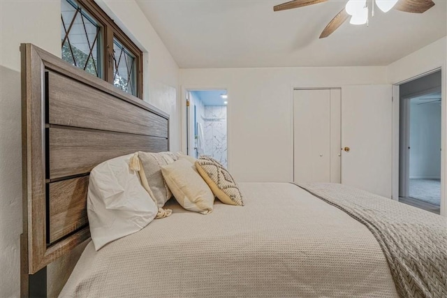 1693 Emery Dr, Mccandless, PA 15101 - bedroom featuring ceiling fan, a closet, and ensuite bathroom