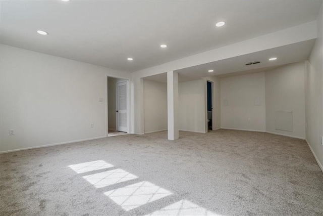 1693 Emery Dr, Mccandless, PA 15101 - finished basement with light carpet, recessed lighting, and baseboards
