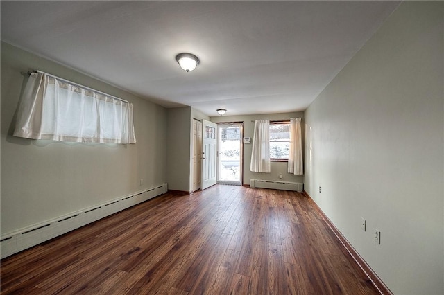248 Spruceton Ave, Mt Lebanon, PA 15228 - unfurnished room with a baseboard radiator and dark wood finished floors