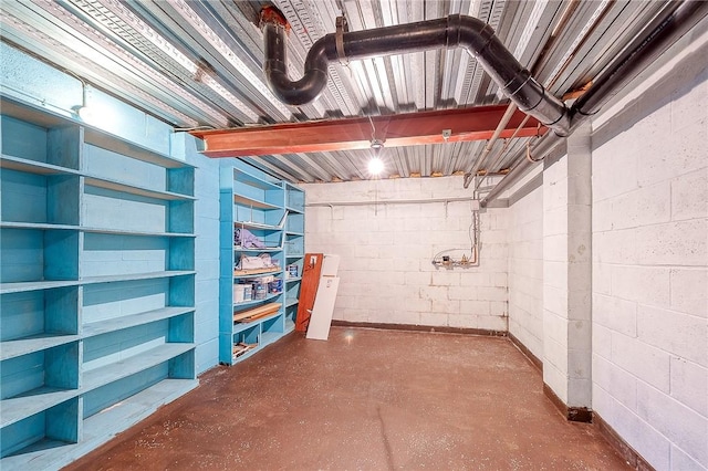 248 Spruceton Ave, Mt Lebanon, PA 15228 - unfinished basement with concrete block wall