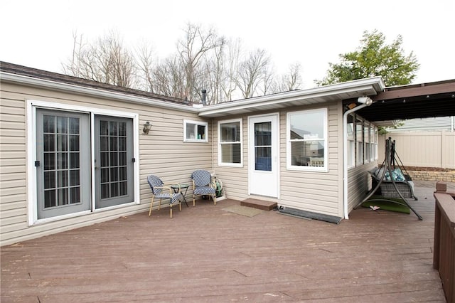 view of wooden deck