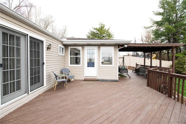 wooden terrace with fence