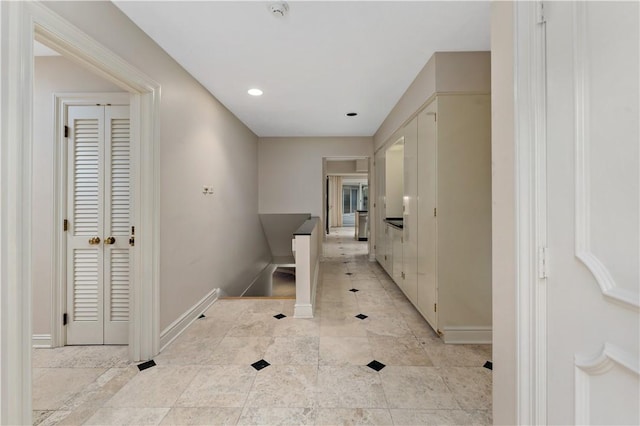 2172 Hycroft Dr, Upper St Clair, PA 15241 - hall with baseboards, recessed lighting, and light tile patterned floors