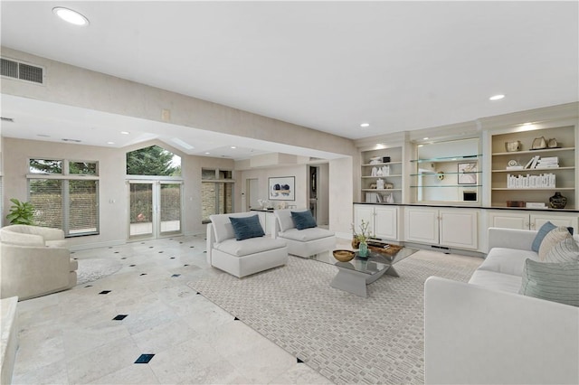 2172 Hycroft Dr, Upper St Clair, PA 15241 - living room featuring recessed lighting and built in features