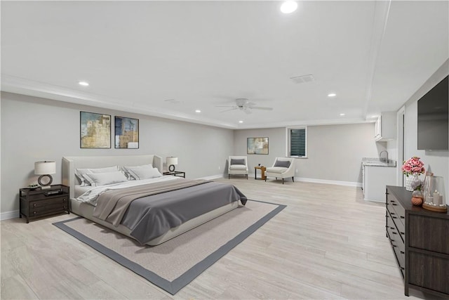 2172 Hycroft Dr, Upper St Clair, PA 15241 - bedroom featuring light wood-style floors, baseboards, recessed lighting, and a sink