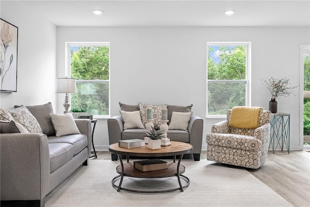 121 Samantha Dr, Center Twp, PA 15061 - living area featuring wood finished floors, healthy amount of natural light, and recessed lighting