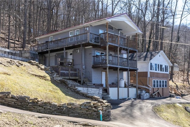 rustic home featuring stairs