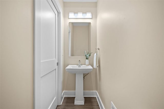 1223 Center Ave, West View, PA 15229 - bathroom with visible vents, baseboards, and wood finished floors