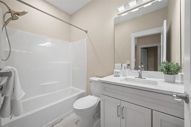 1223 Center Ave, West View, PA 15229 - full bathroom featuring shower / tub combination, marble finish floor, toilet, and vanity