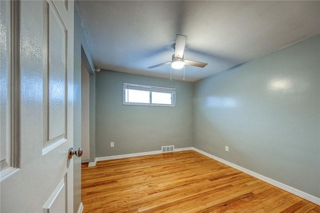 159 Mardi Gras Dr, Plum Boro, PA 15239 - unfurnished room featuring visible vents, baseboards, ceiling fan, and light wood-style flooring