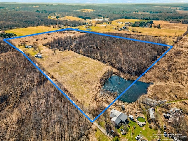 35 Falconbridge Ln, Stoneboro, PA 16153 - birds eye view of property with a rural view and a water view